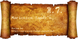 Maricsics Tamás névjegykártya