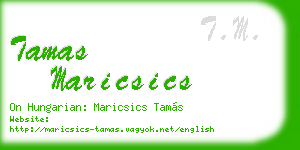 tamas maricsics business card